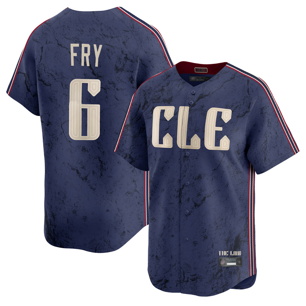 Rebec C.Guardians #6 David Fry Player Navy City Connect Limited Home Stitched Jerseys