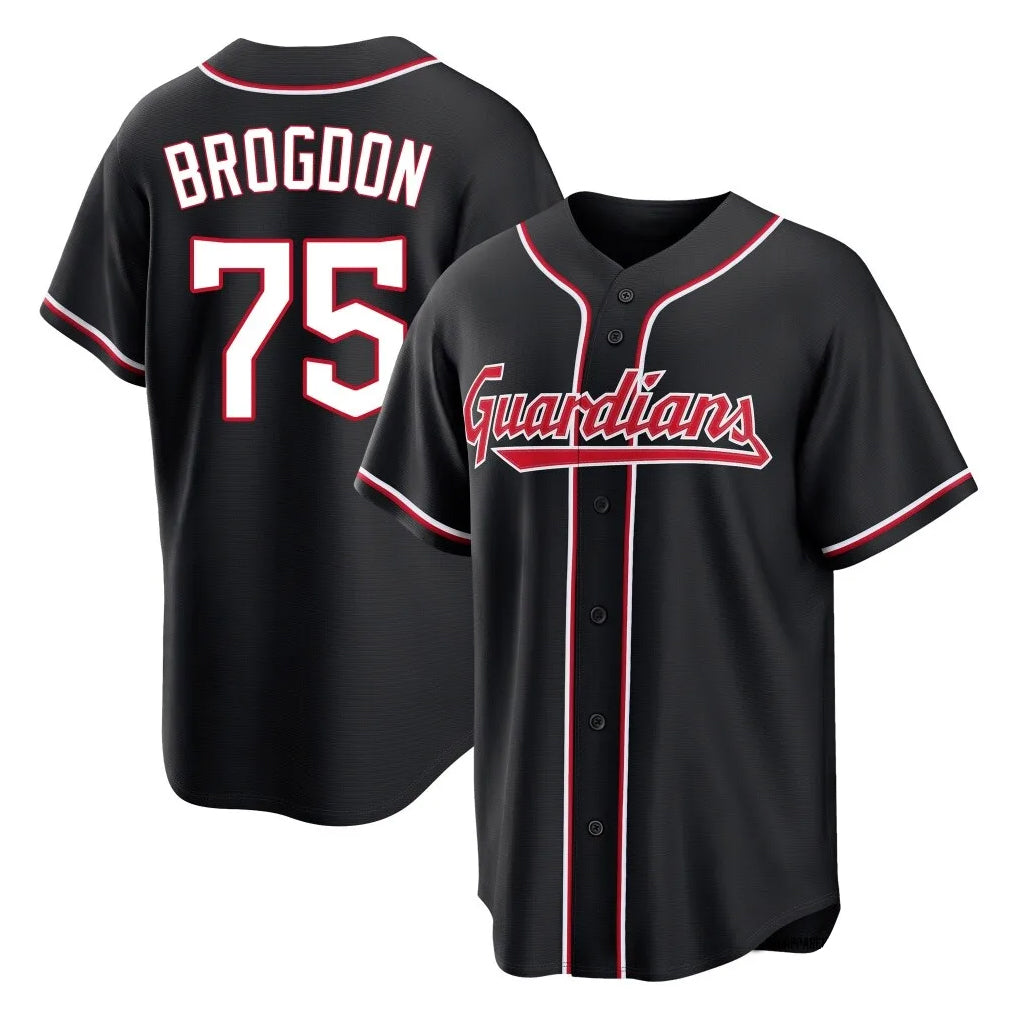 Rebec C.Guardians #75 Connor Brogdon Player Black Fashion Out Home Game Stitched Jerseys