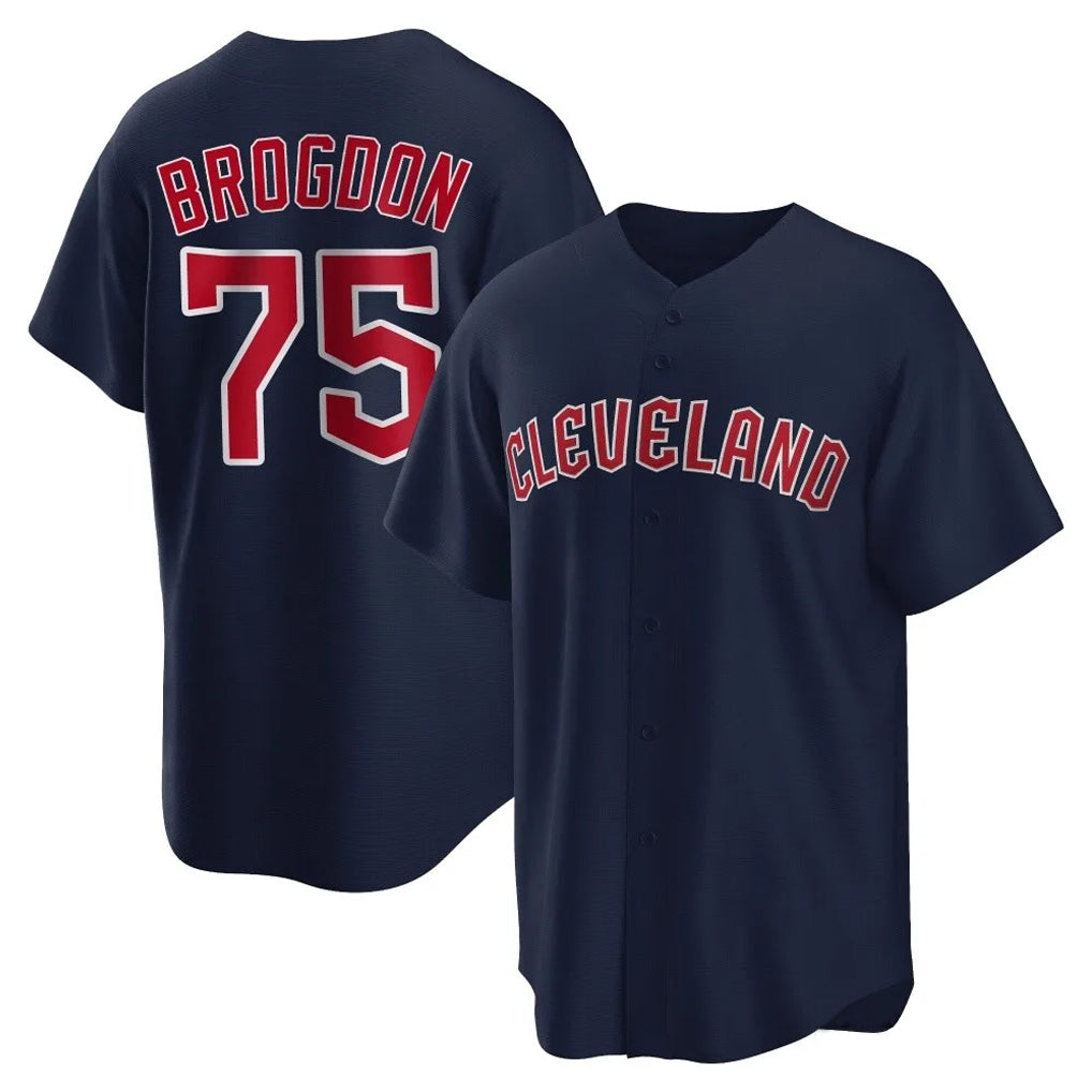 Rebec C.Guardians #75 Connor Brogdon Player Navy Game Home Stitched Jerseys