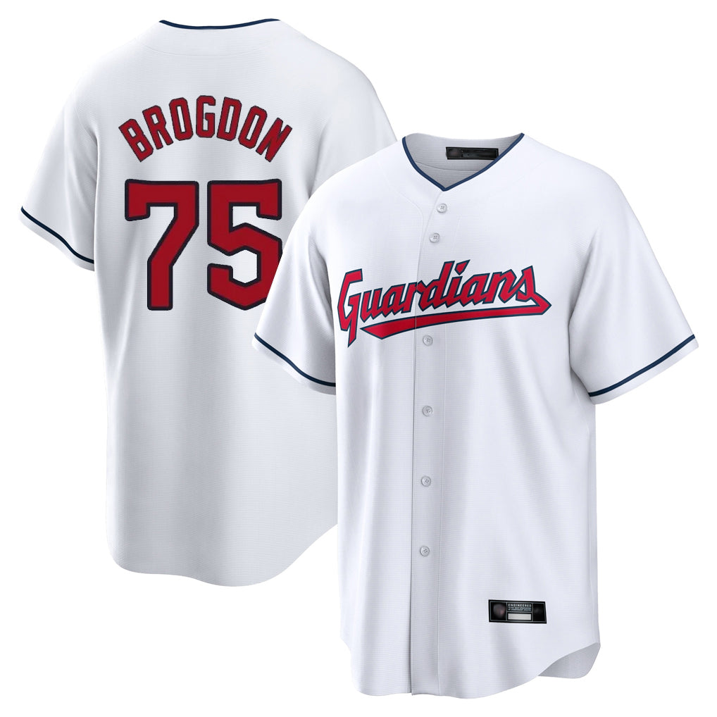 Rebec C.Guardians #75 Connor Brogdon Player White Home Game Stitched Jerseys