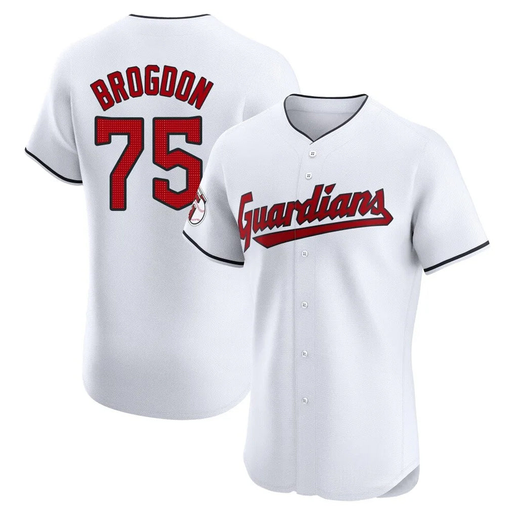 Rebec C.Guardians #75 Connor Brogdon Player White Limited Elite Home Stitched Jerseys