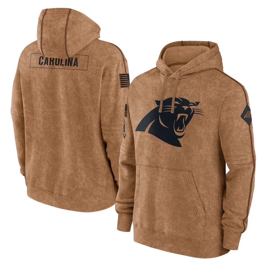 Rebec C.Panthers Brown Salute to Service Hoodies Limited Blank Player Stitched Jerseys