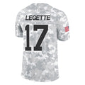 Rebec C.Panthers #17 Xavier Legette Player Arctic Camo Salute to Service Limited Game Stitched Jerseys