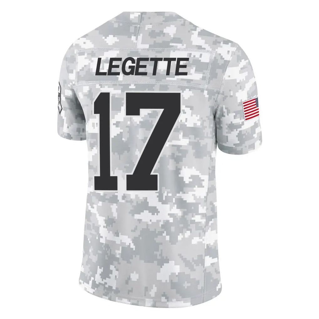 Rebec C.Panthers #17 Xavier Legette Player Arctic Camo Salute to Service Limited Game Stitched Jerseys