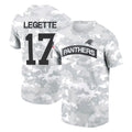 Rebec C.Panthers #17 Xavier Legette Player Arctic Camo Salute to Service T-Shirt Hoodies Stitched Jerseys