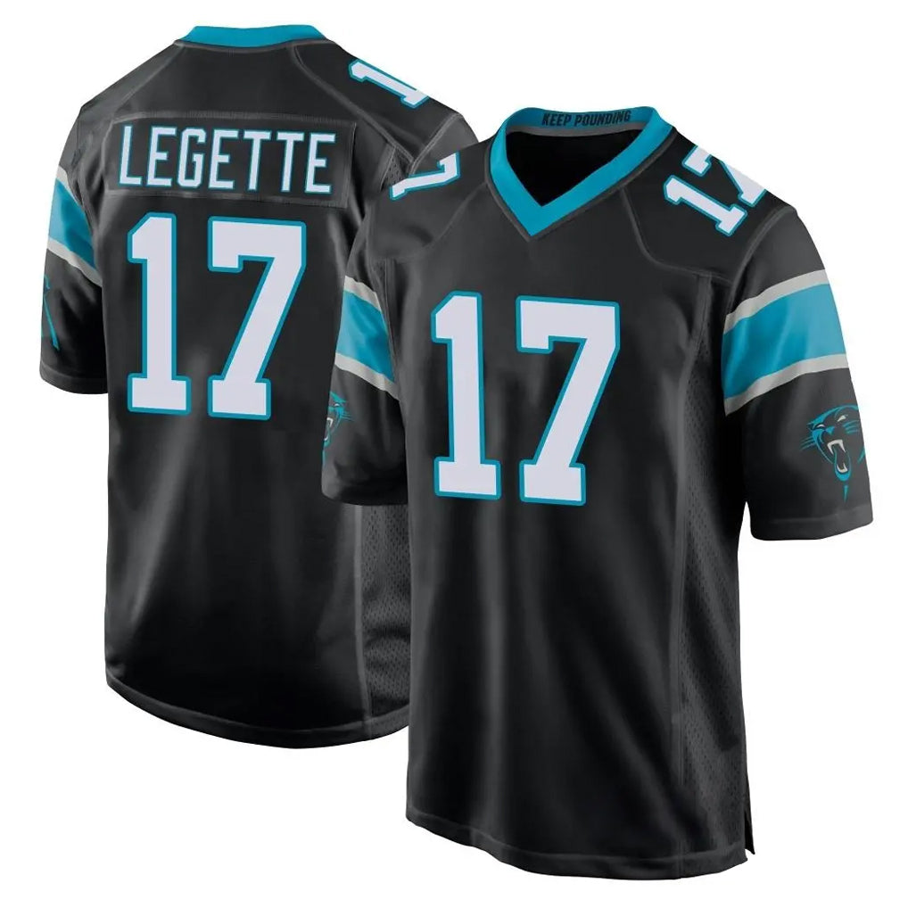 Rebec C.Panthers #17 Xavier Legette Player Black Game Stitched Jerseys