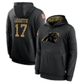 Rebec C.Panthers #17 Xavier Legette Player Black Salute to Service Pullover Hoodies Limited Game Stitched Jerseys