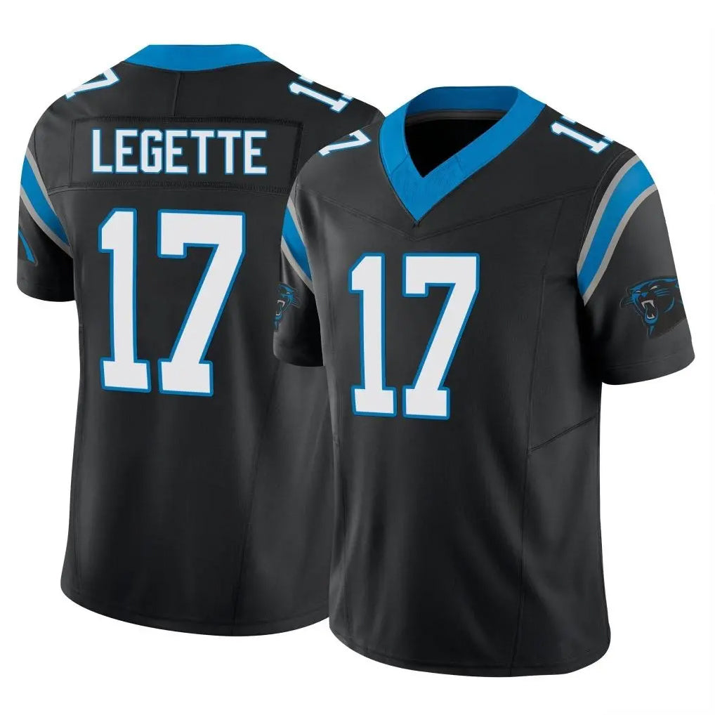 Rebec C.Panthers #17 Xavier Legette Player Black Vapor F.U.S.E. Limited Home Game Stitched Jerseys