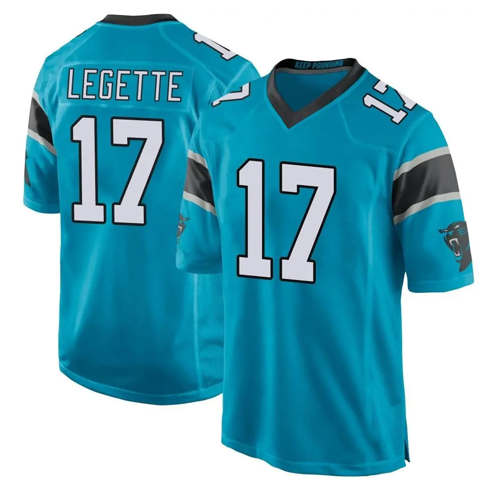 Rebec C.Panthers #17 Xavier Legette Player Blue Game Stitched Jerseys