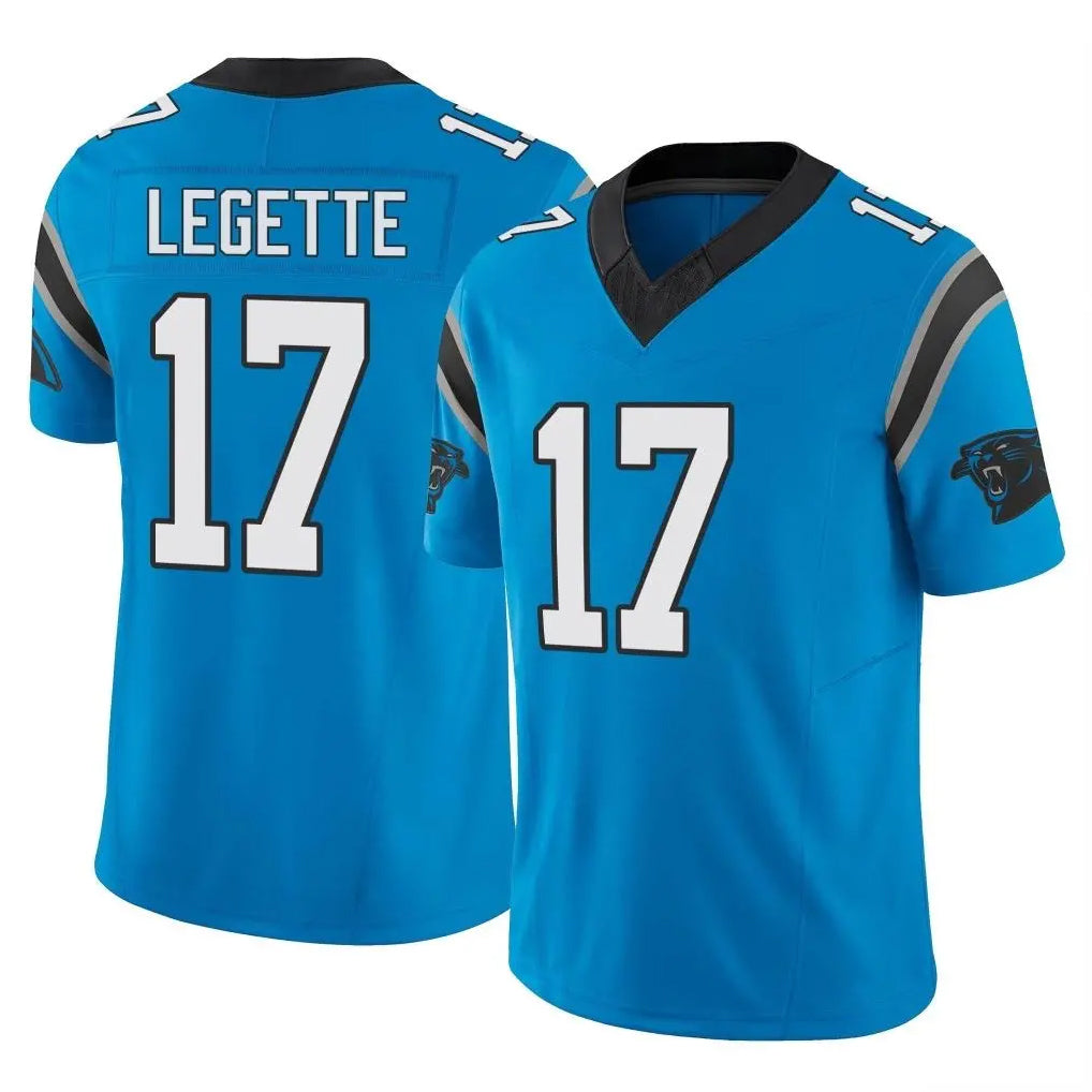Rebec C.Panthers #17 Xavier Legette Player Blue Vapor F.U.S.E. Limited Home Game Stitched Jerseys