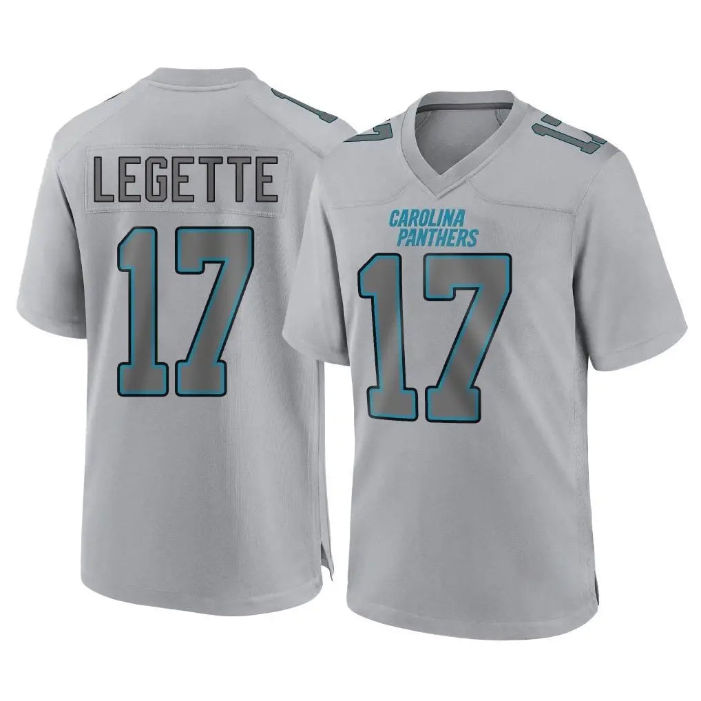 Rebec C.Panthers #17 Xavier Legette Player Gray Atmosphere Fashion Game Stitched Jerseys