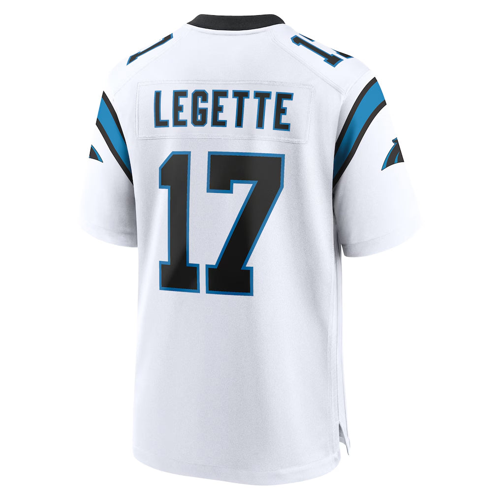 Rebec C.Panthers #17 Xavier Legette Player White Home Game Stitched Jerseys