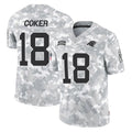 Rebec C.Panthers #18 Jalen Coker Player Arctic Camo Salute to Service Limited Game Stitched Jerseys