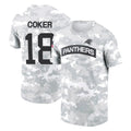 Rebec C.Panthers #18 Jalen Coker Player Arctic Camo Salute to Service T-Shirt Hoodies Stitched Jerseys