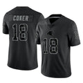 Rebec C.Panthers #18 Jalen Coker Player Black Limited Reflective Game Stitched Jerseys