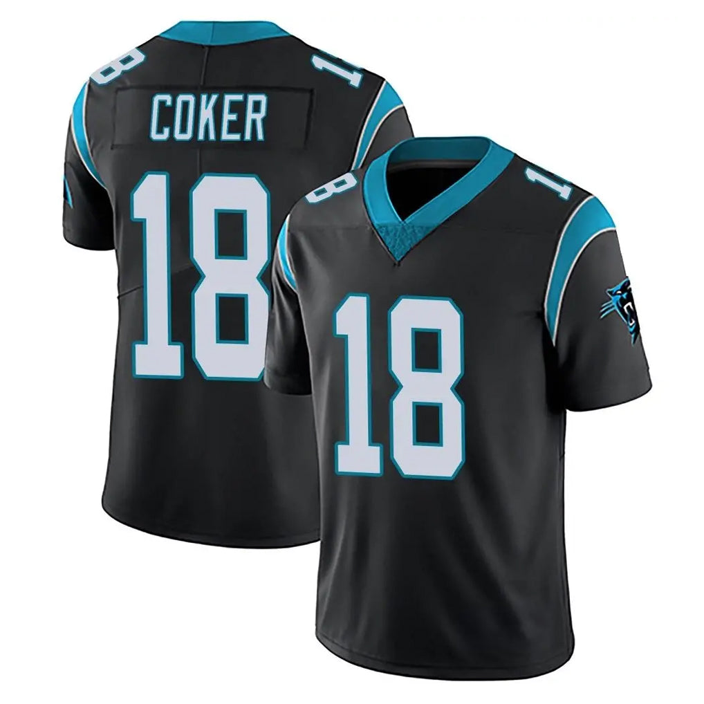 Rebec C.Panthers #18 Jalen Coker Player Black Vapor Untouchable Limited Game Stitched Jerseys