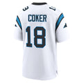 Rebec C.Panthers #18 Jalen Coker Player White Home Game Stitched Jerseys