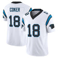 Rebec C.Panthers #18 Jalen Coker Player White Vapor F.U.S.E. Limited Home Game Stitched Jerseys