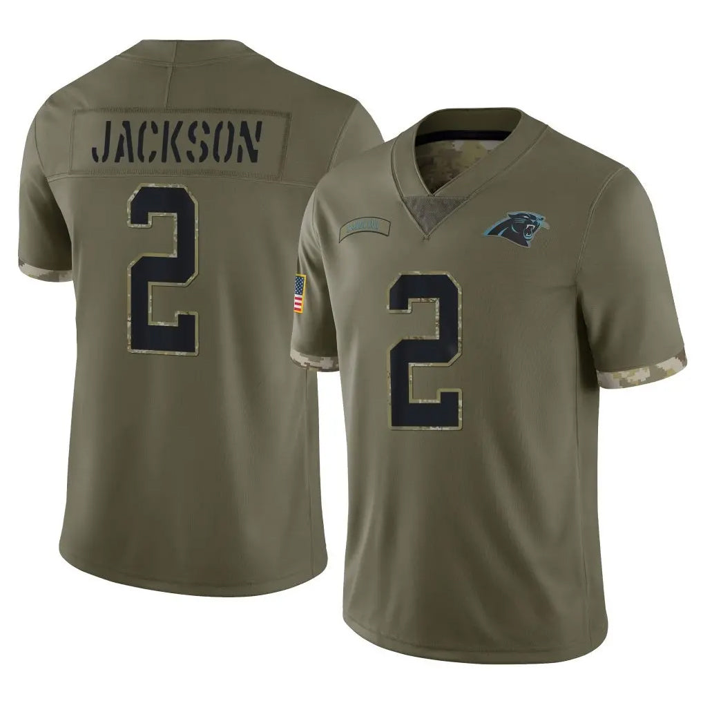 Rebec C.Panthers #2 Michael Jackson Player Olive Salute to Service Game Stitched Jerseys