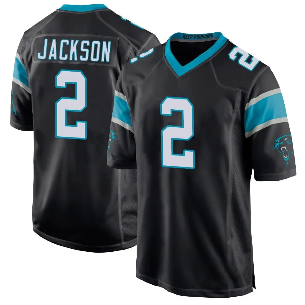 Rebec C.Panthers #2 Mike Jackson Player Black Game Stitched Jerseys