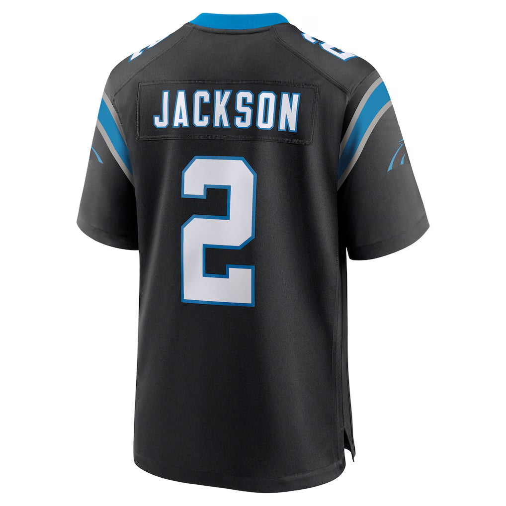 Rebec C.Panthers #2 Mike Jackson Player Black Home Game Stitched Jerseys