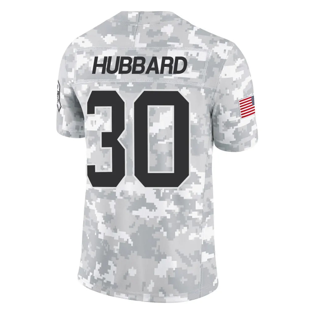Rebec C.Panthers #30 Chuba Hubbard Player Arctic Camo Salute to Service Limited Game Stitched Jerseys