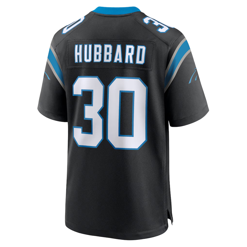 Rebec C.Panthers #30 Chuba Hubbard Player Black Home Game Stitched Jerseys