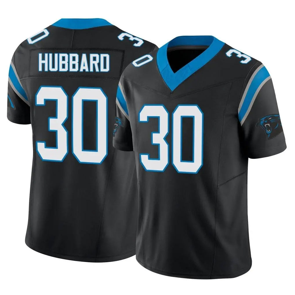Rebec C.Panthers #30 Chuba Hubbard Player Black Vapor F.U.S.E. Limited Home Game Stitched Jerseys