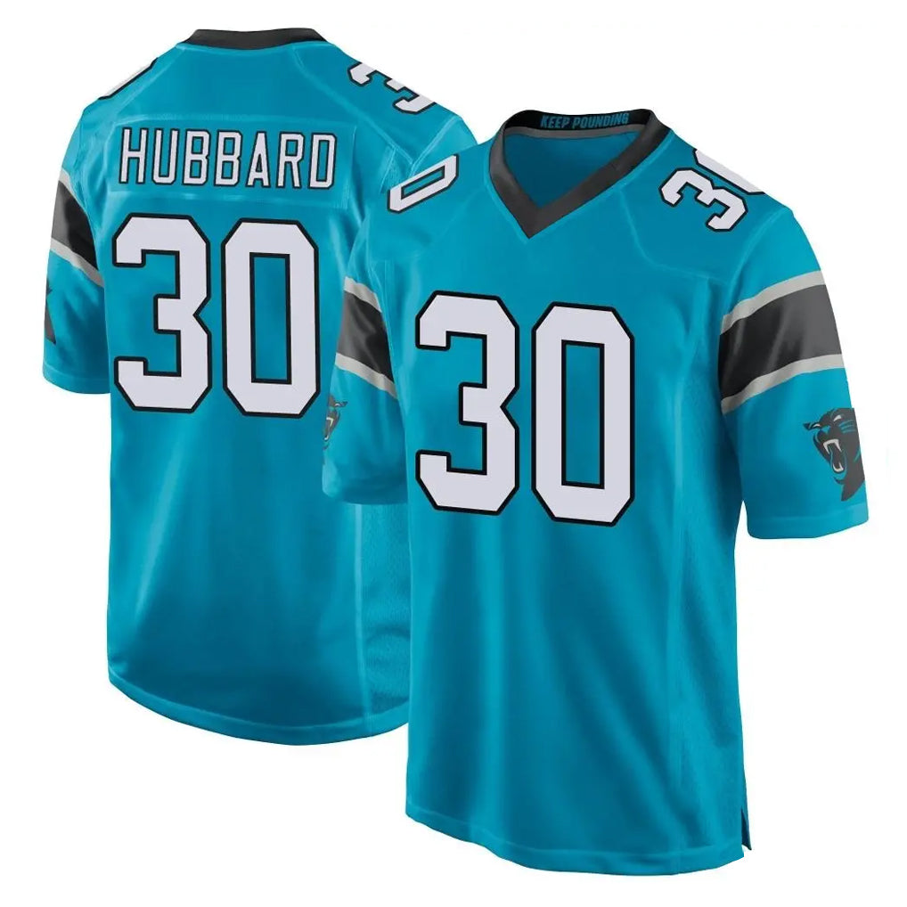 Rebec C.Panthers #30 Chuba Hubbard Player Blue Game Stitched Jerseys