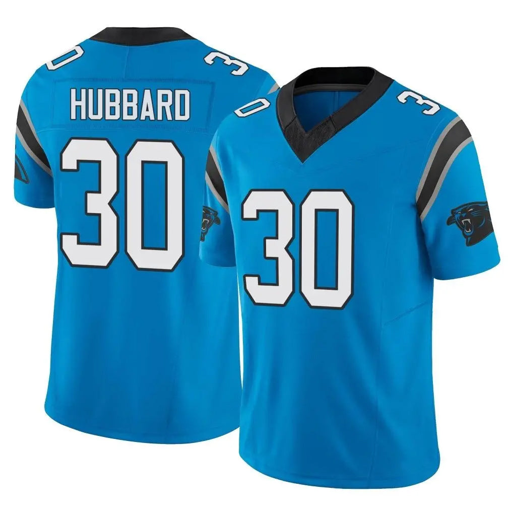 Rebec C.Panthers #30 Chuba Hubbard Player Blue Vapor F.U.S.E. Limited Home Game Stitched Jerseys
