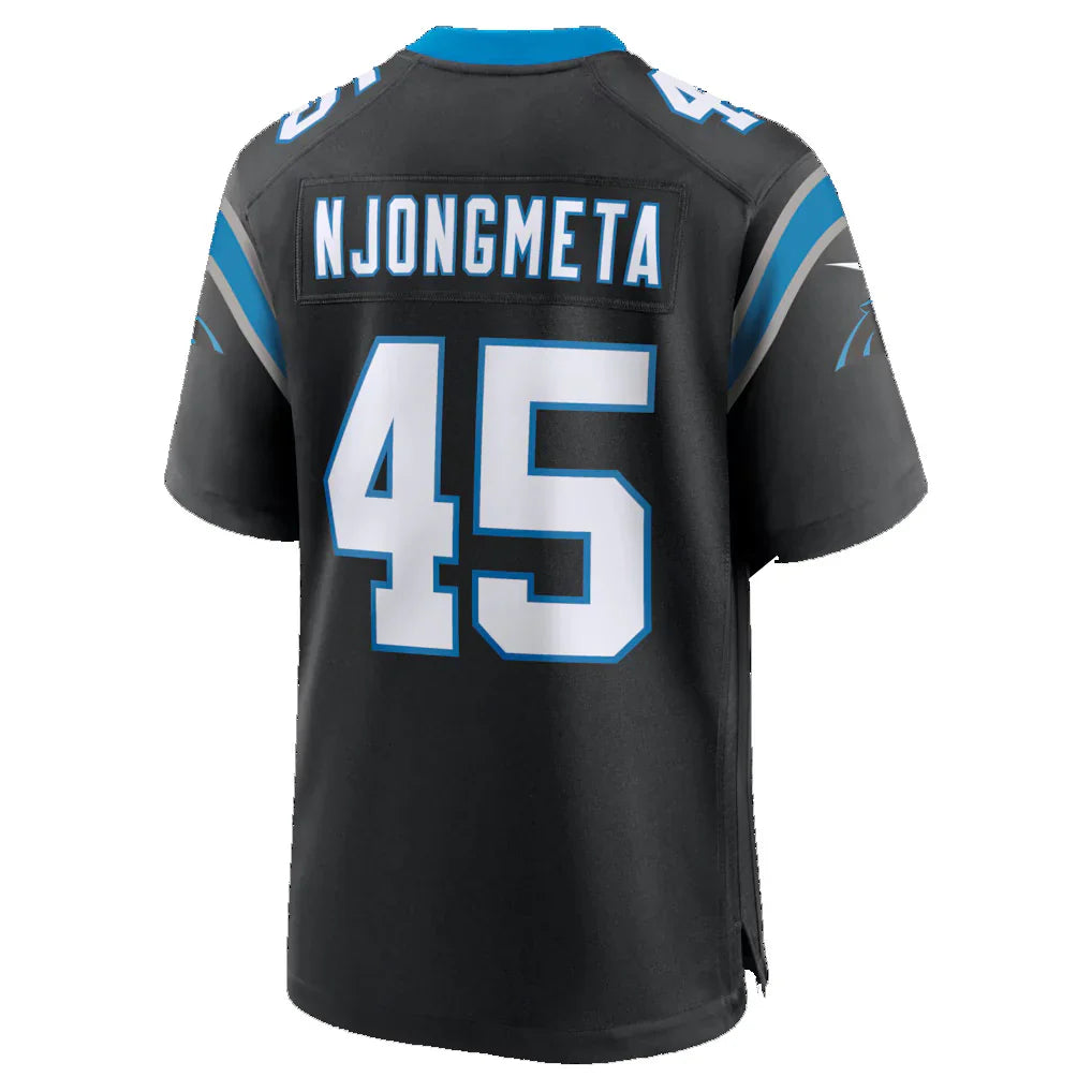 C.Panthers #45 Maema Njongmeta Black Rebec Game Stitched Jerseys