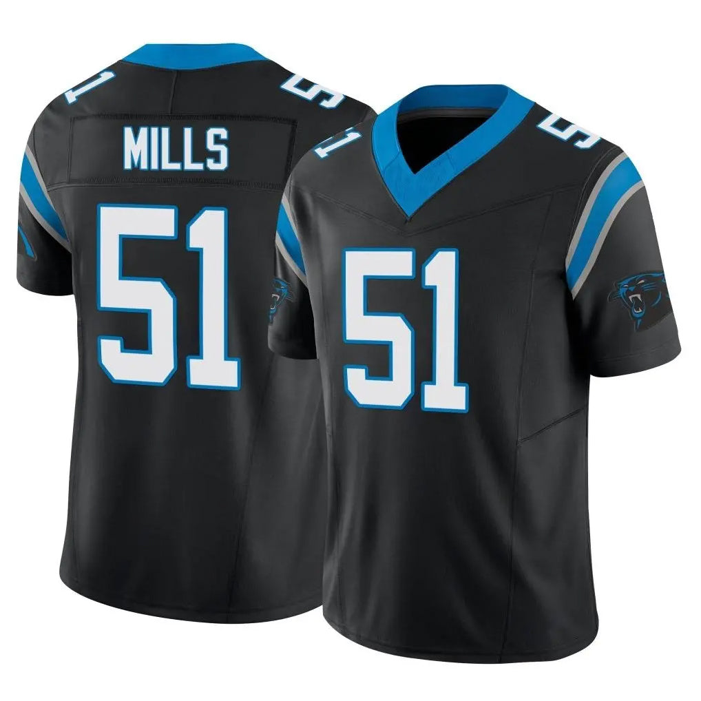 Rebec C.Panthers #51 Sam Mills Player Black Vapor F.U.S.E. Limited Home Game Stitched Jerseys