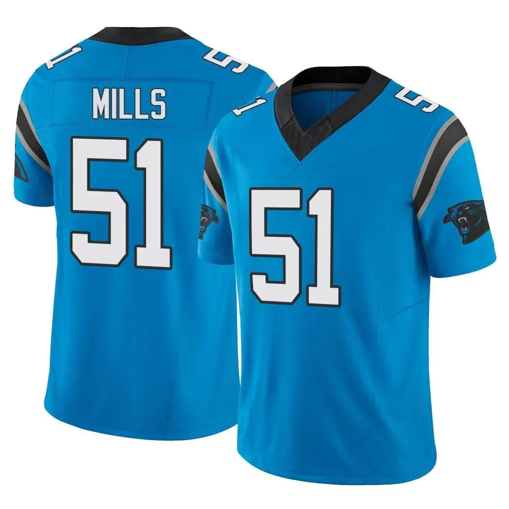 Rebec C.Panthers #51 Sam Mills Player Blue Vapor F.U.S.E. Limited Home Game Stitched Jerseys