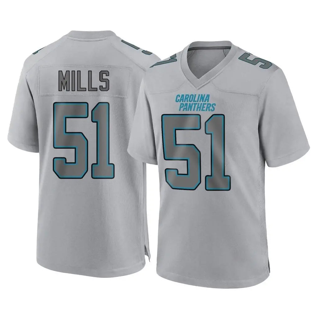 Rebec C.Panthers #51 Sam Mills Player Gray Atmosphere Fashion Game Stitched Jerseys