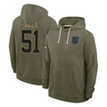 Rebec C.Panthers #51 Sam Mills Player Olive Salute to Service Hoodies Game Stitched Jerseys