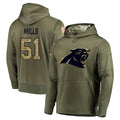 Rebec C.Panthers #51 Sam Mills Player Olive Salute to Service Hoodies Stitched Jerseys