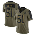 Rebec C.Panthers #51 Sam Mills Player Olive Salute to Service Limited Game Stitched Jerseys