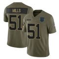 Rebec C.Panthers #51 Sam Mills Player Olive Salute to Service Limited Home Game Stitched Jerseys
