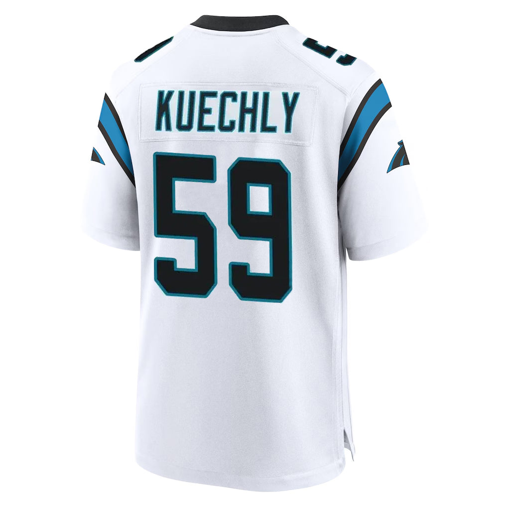 Rebec C.Panthers #59 Luke Kuechly Player White Home Game Stitched Jerseys
