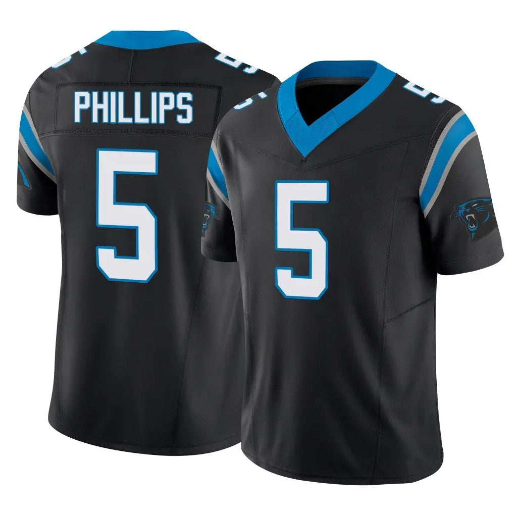 Rebec C.Panthers #5 Jaelan Phillips Player Black Vapor F.U.S.E. Limited Home Game Stitched Jerseys