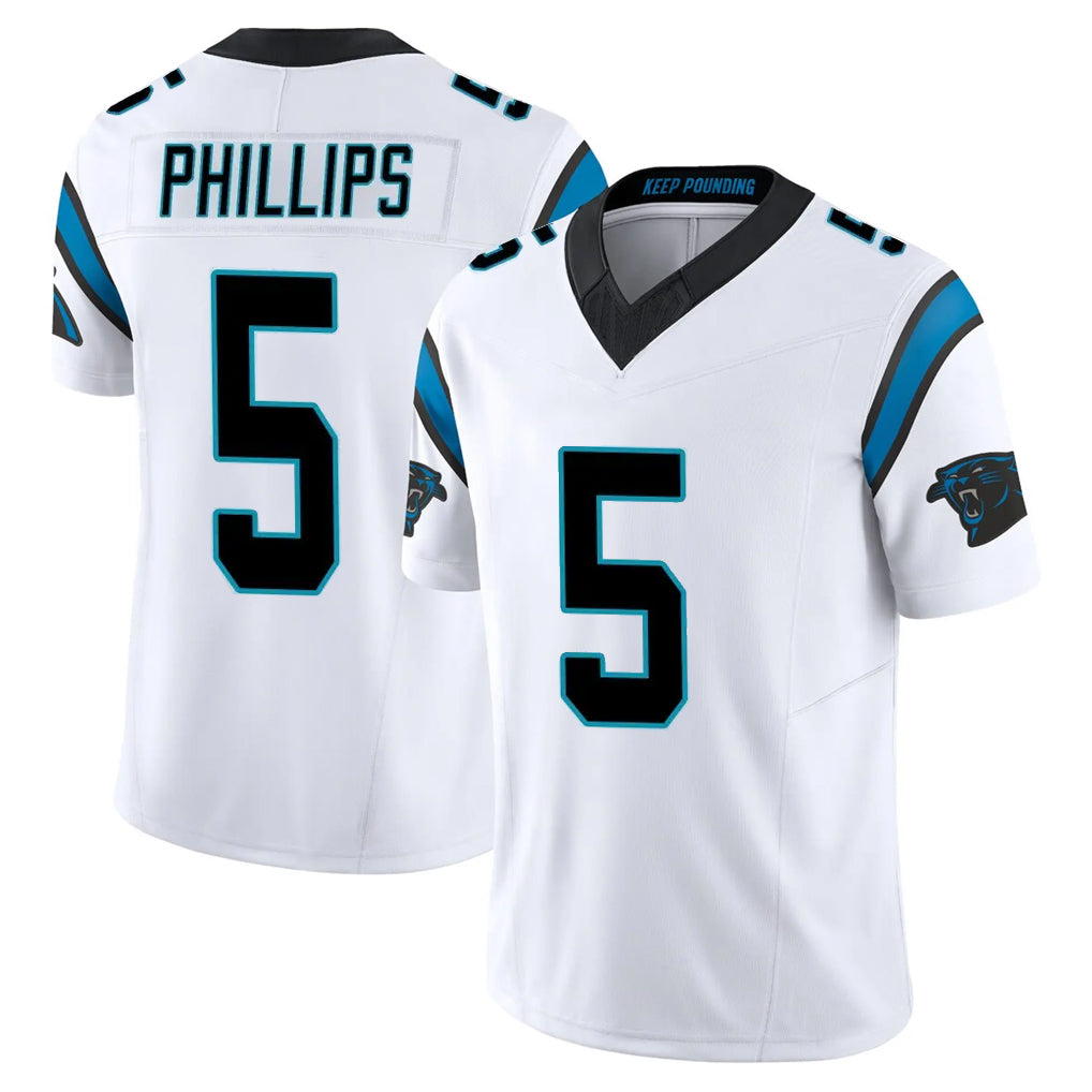 Rebec C.Panthers #5 Jaelan Phillips Player White Vapor F.U.S.E. Limited Home Game Stitched Jerseys