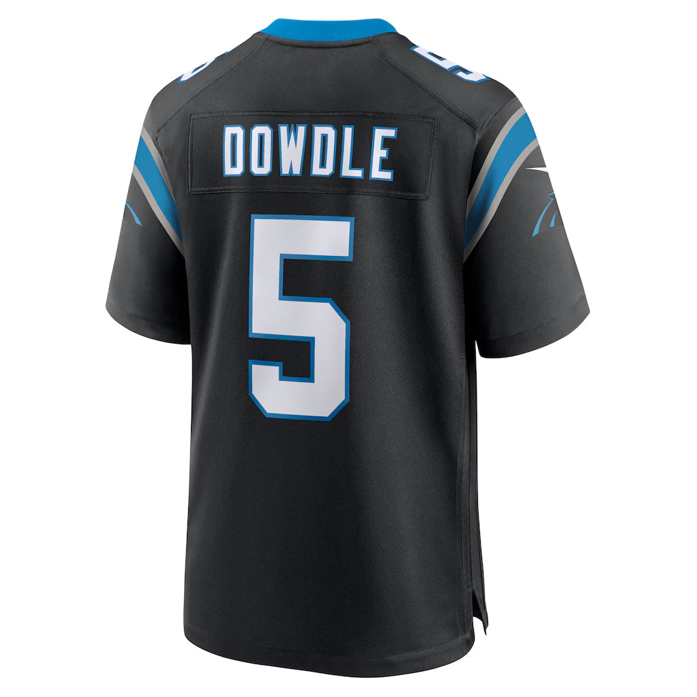 Rebec C.Panthers #5 Rico Dowdle Player Black Home Game Stitched Jerseys