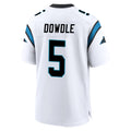Rebec C.Panthers #5 Rico Dowdle Player White Home Game Stitched Jerseys