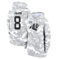 Rebec C.Panthers #8 Jaycee Horn Player Arctic Camo Salute to Service Hoodies Stitched Jerseys