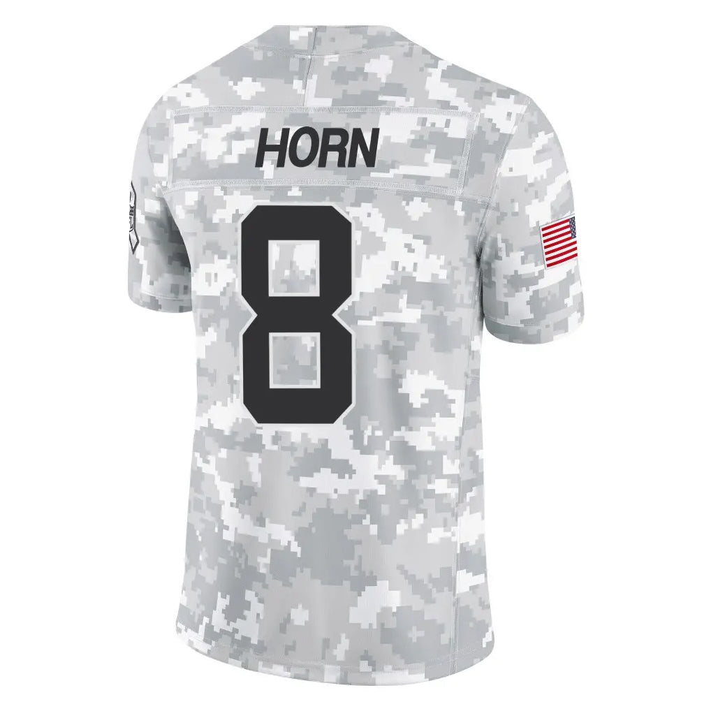 Rebec C.Panthers #8 Jaycee Horn Player Arctic Camo Salute to Service Limited Game Stitched Jerseys