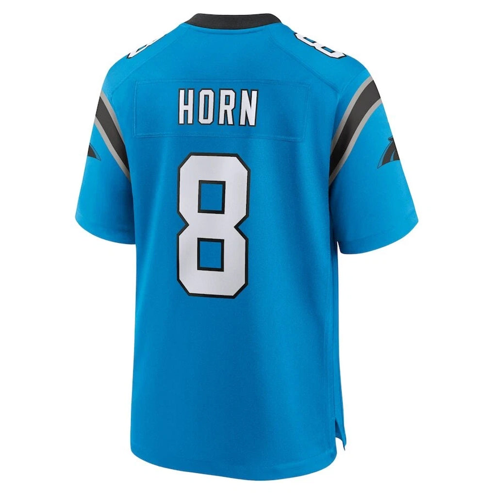 Rebec C.Panthers #8 Jaycee Horn Player Blue Home Game Stitched Jerseys