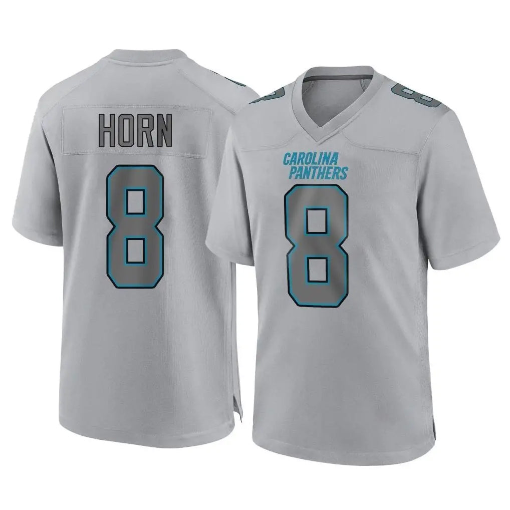 Rebec C.Panthers #8 Jaycee Horn Player Gray Atmosphere Fashion Game Stitched Jerseys