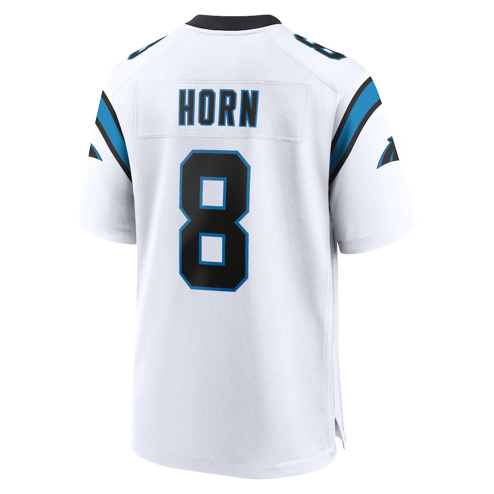 Rebec C.Panthers #8 Jaycee Horn Player White Home Game Stitched Jerseys