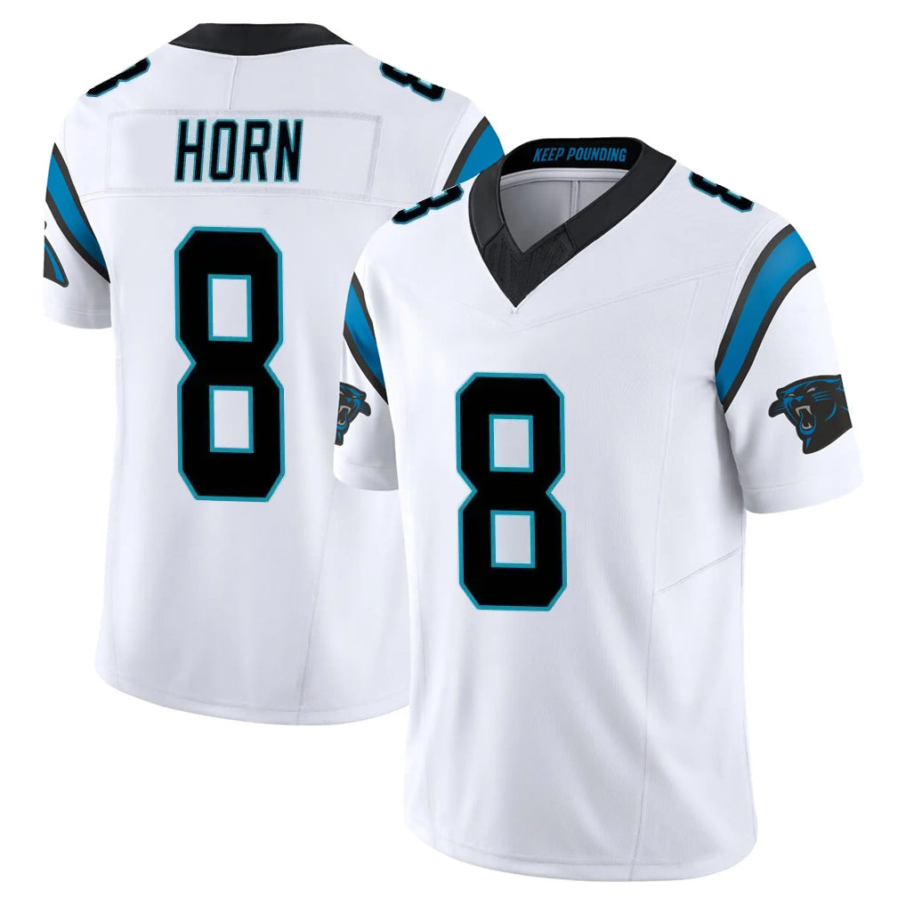 Rebec C.Panthers #8 Jaycee Horn Player White Vapor F.U.S.E. Limited Home Game Stitched Jerseys
