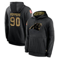 Rebec C.Panthers #90 Julius Peppers Player Black Salute to Service Pullover Hoodies Limited Game Stitched Jerseys